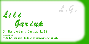 lili gariup business card
